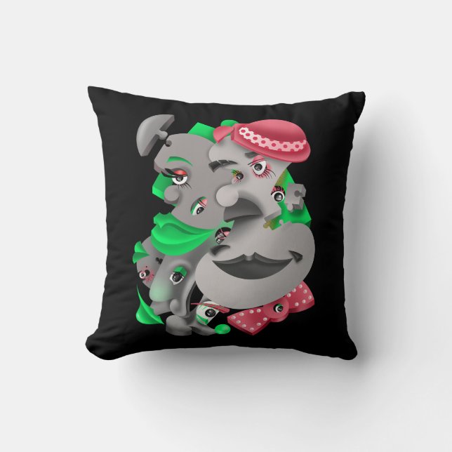 Almofada Cushion de dispersão de negros e artísticos (Frente)