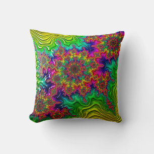 Almofada Cushion de Explosão de Cor de Mandelbrot