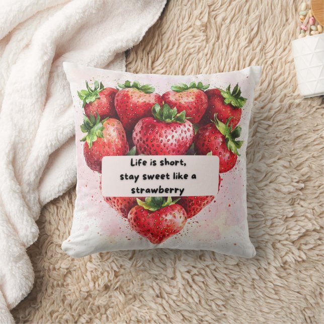 Almofada Cushion de Impressão de morango divertida e motiva (Cobertor)