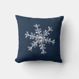 Almofada Cushion de Natal Crystal Snowflake em azul
