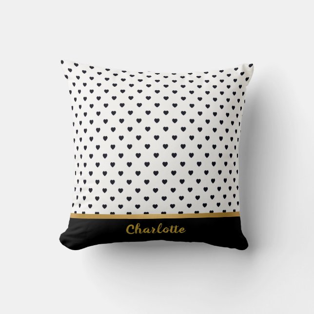 ALMOFADA CUSHION DE PADRÃO DOURADO PRETO BRANCO (Frente)