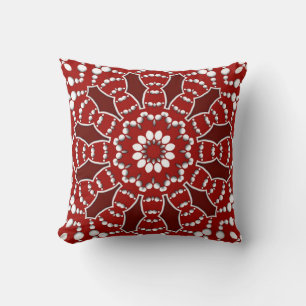 Almofada Cushion de pontos de flores geométricas brancas ve