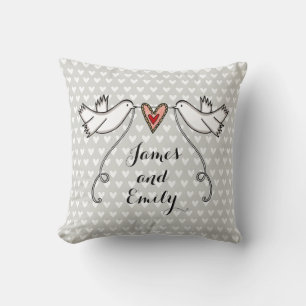 Almofada Cushion de presente personalizado de pombos branco
