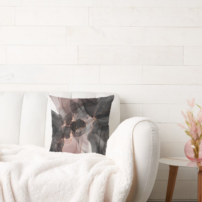 ALMOFADA CUSHION DE ROSA FLUTUANTE DOURADO DE TINTA LUXA (Sofá)