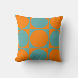 Almofada Cushion de Sofá Quadrado, Laranja&Azul Quadrados