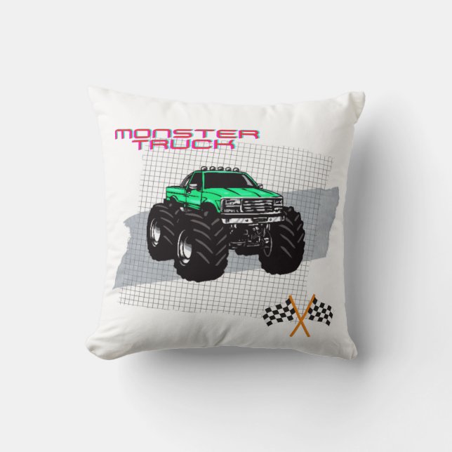 Almofada Cushion de Truck Square de Monstro Verde (Frente)