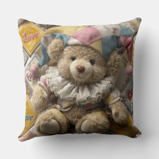 Almofada Cushion design with handmade bear printed  (Verso)