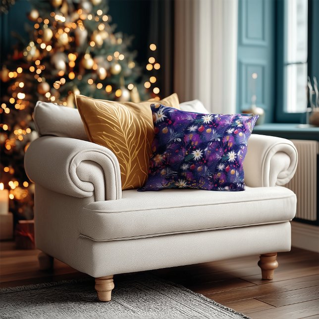 Almofada Cushion Festivo Festivo Personalizável - Roxo (Criador carregado)