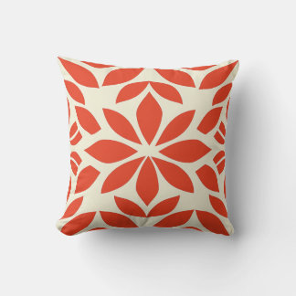 Almofada Cushion Floral Geométrico Vermelho Negrito