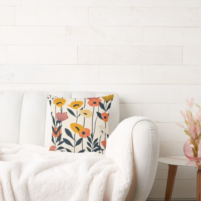 Almofada Cushion Floral Moderno (Sofá)