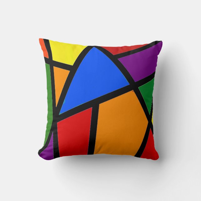 Almofada Cushion Geométrico Arco-Íris (Frente)