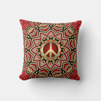 Almofada Cushion Geométrico Batik Dourado Vermelho