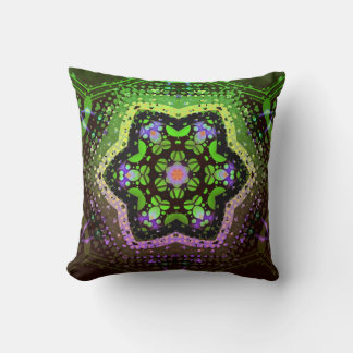 Almofada Cushion Geométrico Decorativo do Ombre Verde Rosa
