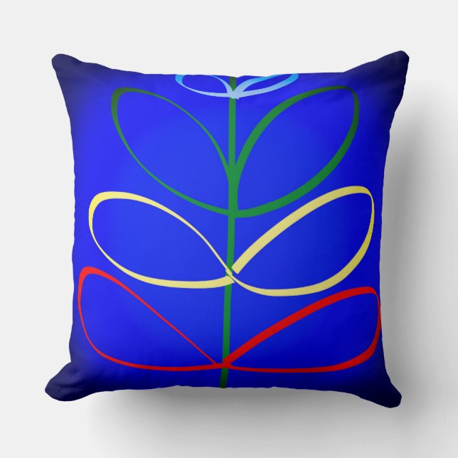 Almofada Cushion Jimette - laranja e Design preto turquesa (Frente)