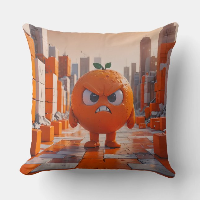 Almofada Cushion Laranja Quadrado Fresco (Frente)
