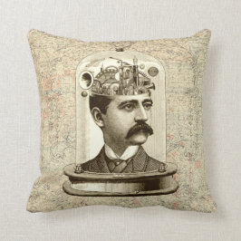 Almofada Cushion legal Steampunk - jarro de cabeça de relóg