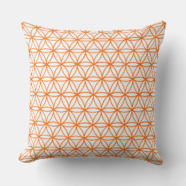 Almofada Cushion, Lotus Flower Graphic em Branco e Laranja