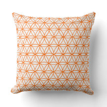 Cushion, Lotus Flower Graphic em Branco e Laranja