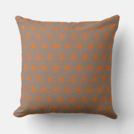 Almofada Cushion, Lotus Flower Graphic em Cinza e Laranja