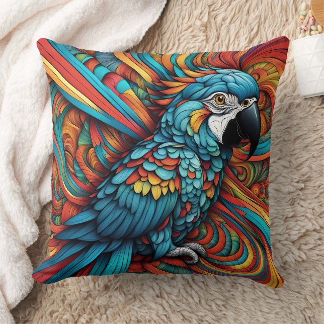 ALMOFADA CUSHION PARROT ABSTRACT (Cobertor)