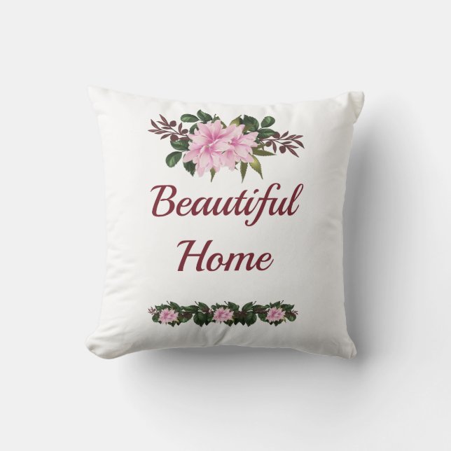 Almofada Cushion Personalizado da Magnolia Rosa (Frente)