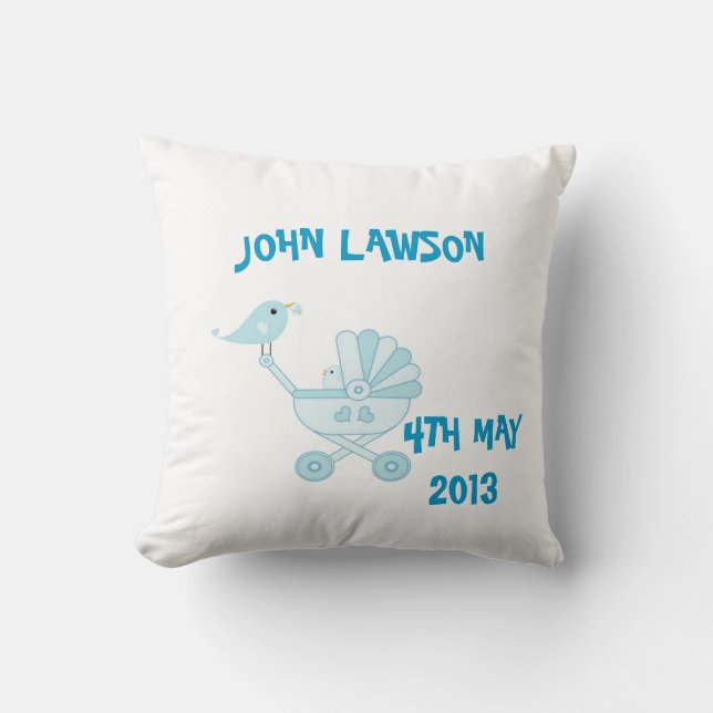Almofada Cushion Personalizado do Menino Azul-Bonito (Frente)