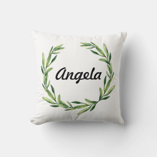 Almofada Cushion Personalizado Inicial de Monograma Dourado (Frente)