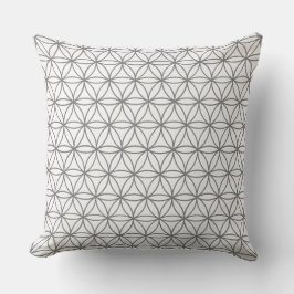 Almofada Cushion quadrado, Gráfico de Flor de Lotus em Cinz