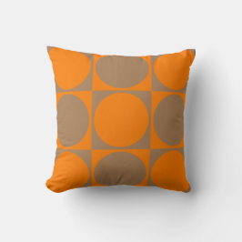 Almofada Cushion Sofá Quadrado, Laranja&castanho Quadrados