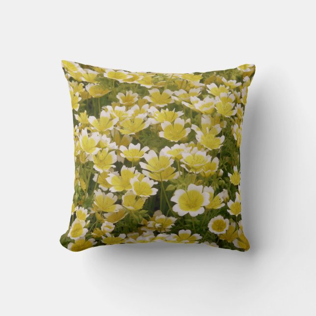 Almofada Cushion Sunny Dourado Flores Brancas (Frente)