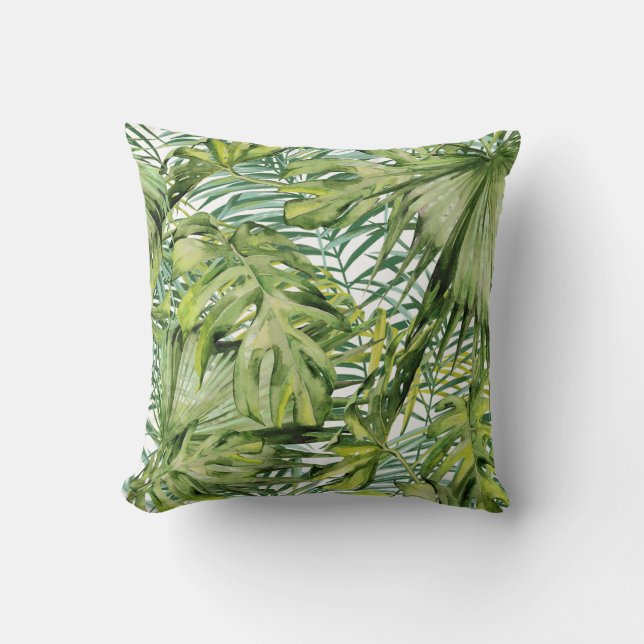 Almofada Cushion Tropical de Palma Tropical de Verão (Frente)