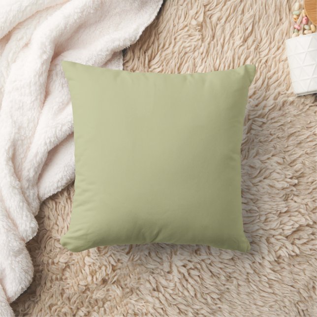 Almofada Cushion Verde de Pistachio Pálido Sólido/ (Cobertor)