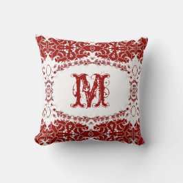 Almofada Cushion Vermelho Branco do Monograma Tribal Modern