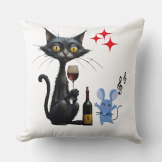Almofada Cushion Whimsical Cat and Mouse - Um toque de dive