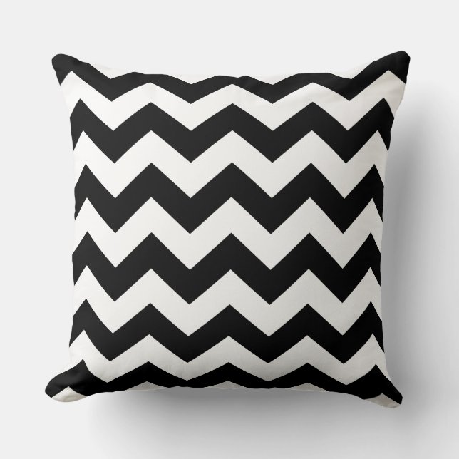 Almofada Cushion - Zigzags preto e branco (Frente)