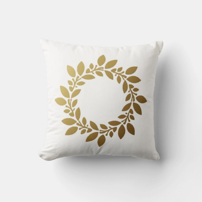 Almofada Cushions Elegantes Com Folha De Ouro Intriciada (Frente)