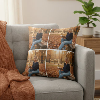 Almofada Custom 4-Photo Collage Pillow – Personalized Gift