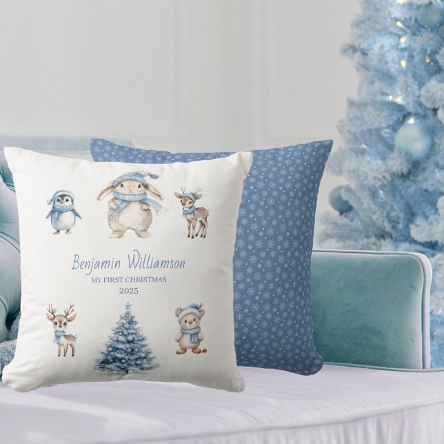 Almofada Custom Baby My 1st Christmas Woodland (Criador carregado)