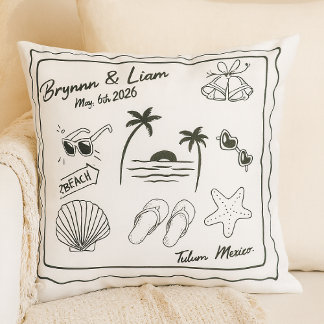 Almofada Custom Beach Wedding Pillow Cover – Personalized