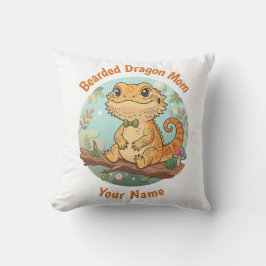 Almofada Custom Bearded Dragon Mom Throw Pillow