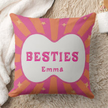 Custom "Besties" Sunburst Personalized Pillow – Em
