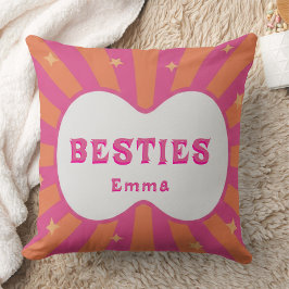Almofada Custom "Besties" Sunburst Personalized Pillow – Em