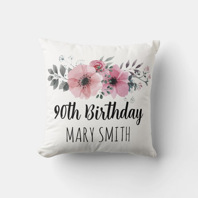 Almofada Custom Birthday Throw Pillow (Frente)