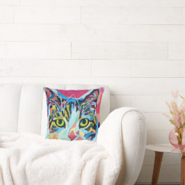 Almofada Custom Cat Portrait Painting - Gift for Cat Lover