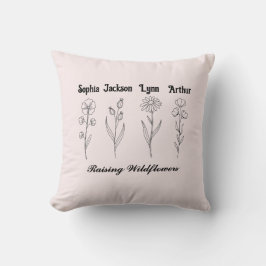 Almofada Custom Children Name Wildflower Garden