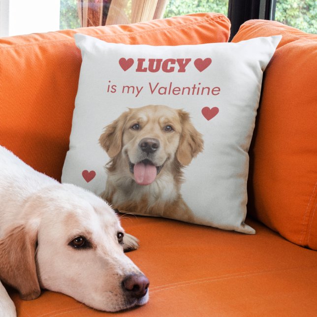 Almofada Custom Dog Photo Valentine's Day Pillow (Criador carregado)
