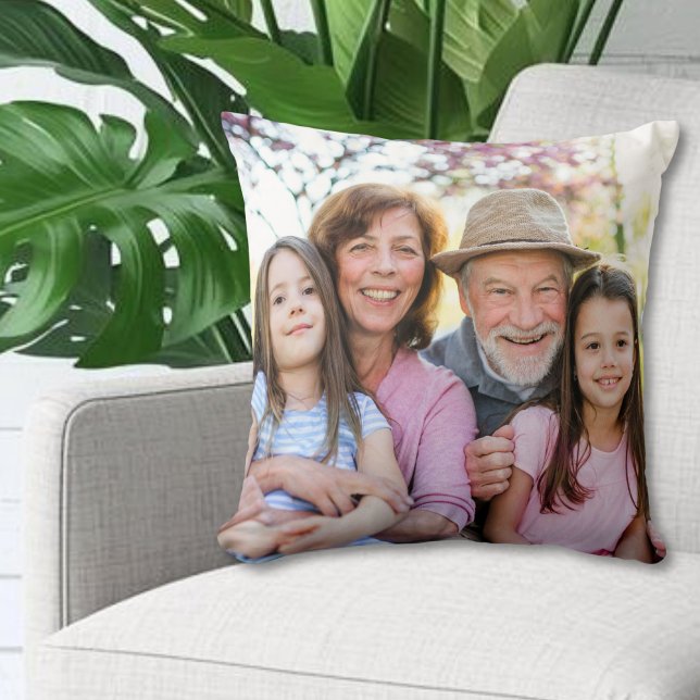 Almofada Custom Double Sided Family Photo (Custom Double Sided Family Photo Throw Pillow)
