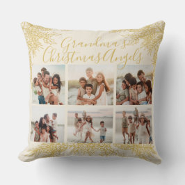 Almofada Custom Elegant Grandma's Christmas Photo Collage
