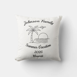 Almofada Custom Family Reunion Beach Summer Vacation White