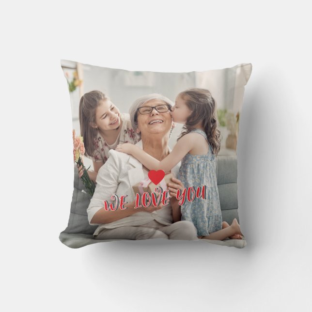 Almofada Custom Gift for Mother Grandma -Throw Pillow Photo (Frente)